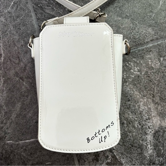 Betsey Johnson White Pink Sassy Spirits Crossbody Bag Girls Just Wanna Have Rum - Picture 3 of 14